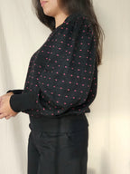 Zwarte vintage trui met stippen | XXL