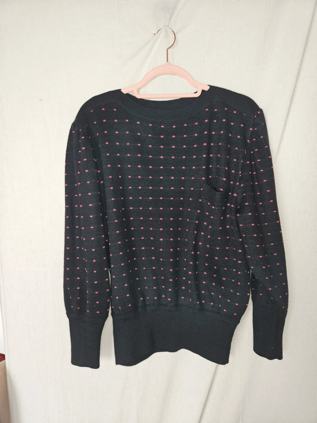 Zwarte vintage trui met stippen | XXL