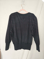 Zwarte vintage trui met stippen | XXL