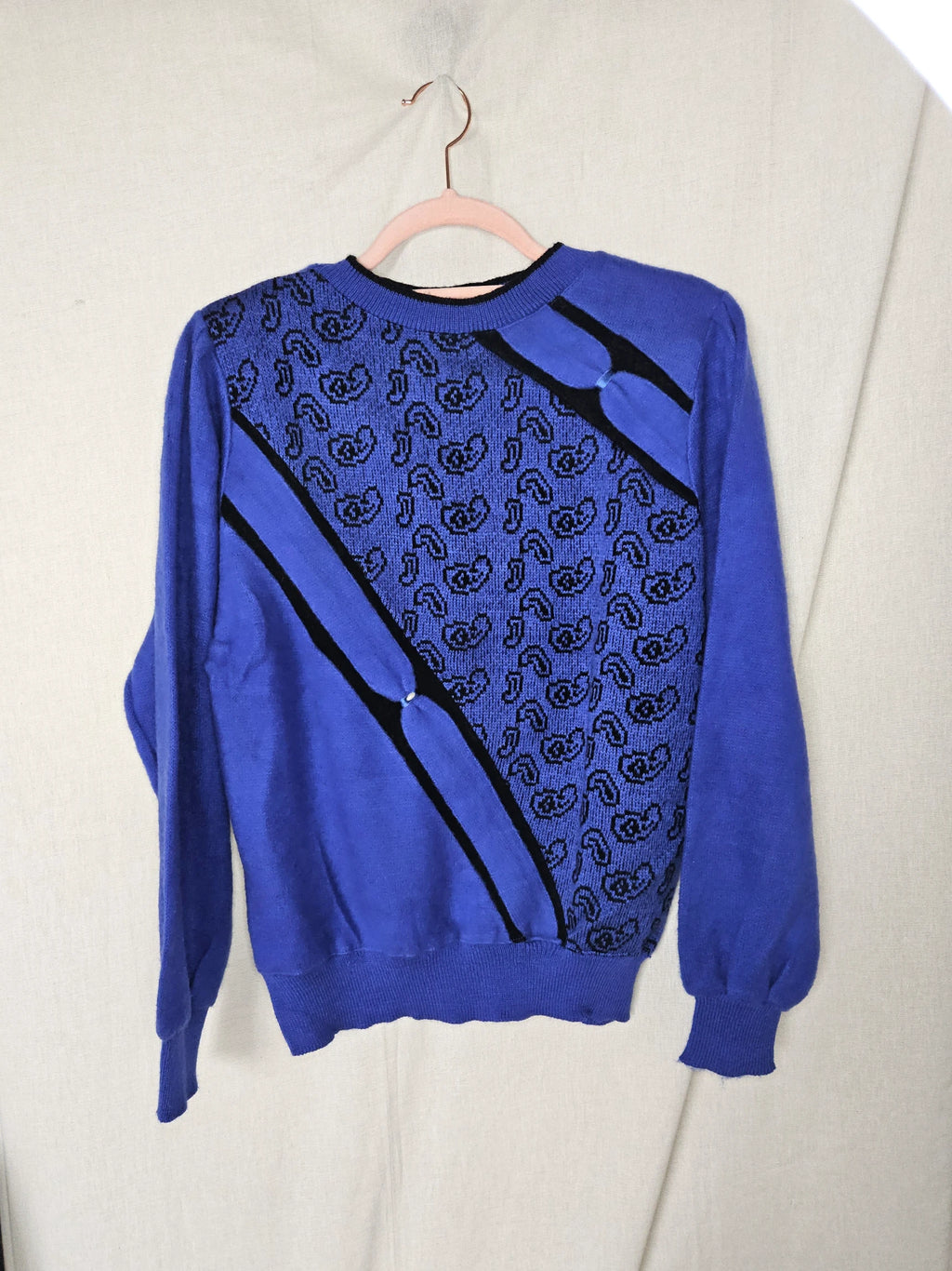 80s blauwe vintage trui | M