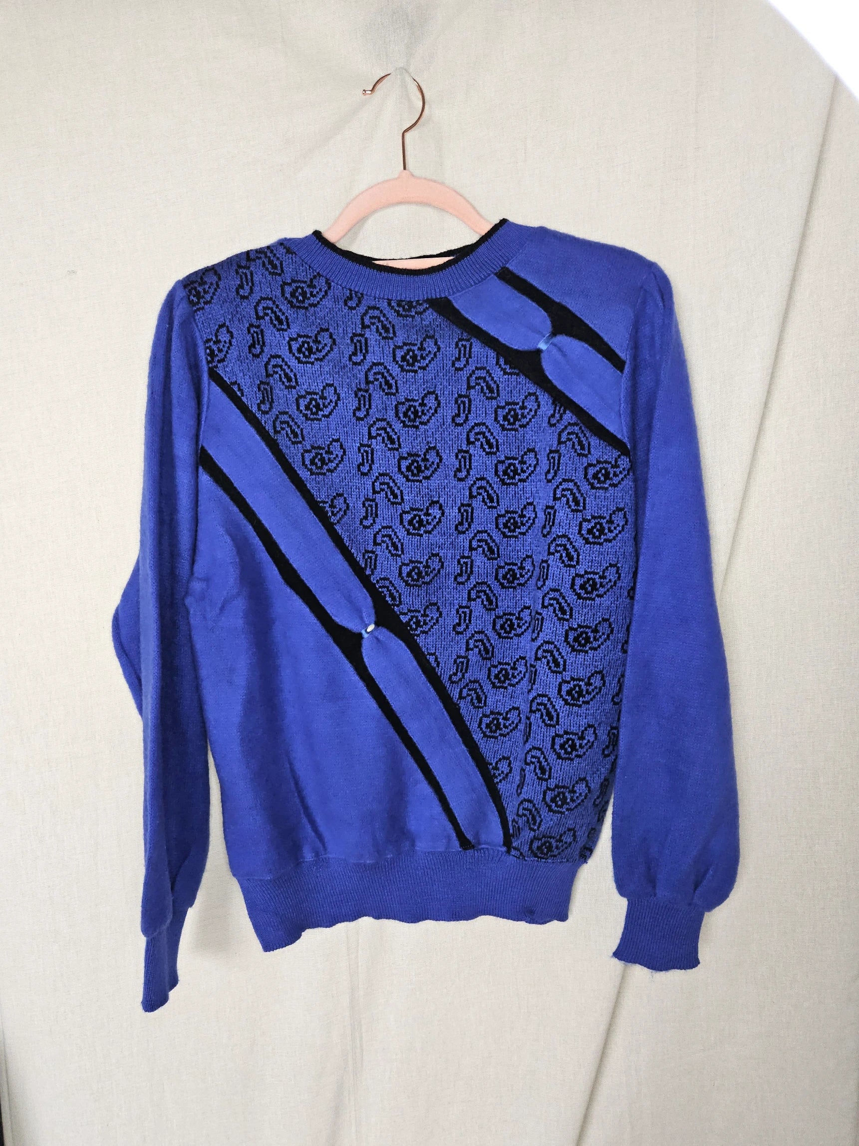 80s blauwe vintage trui | M