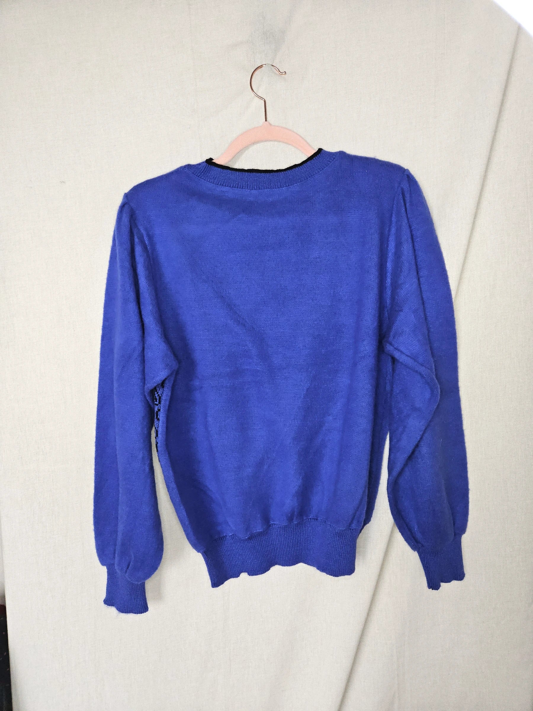 80s blauwe vintage trui | M