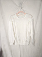 Crème wit vintage trui met kant | L/XL