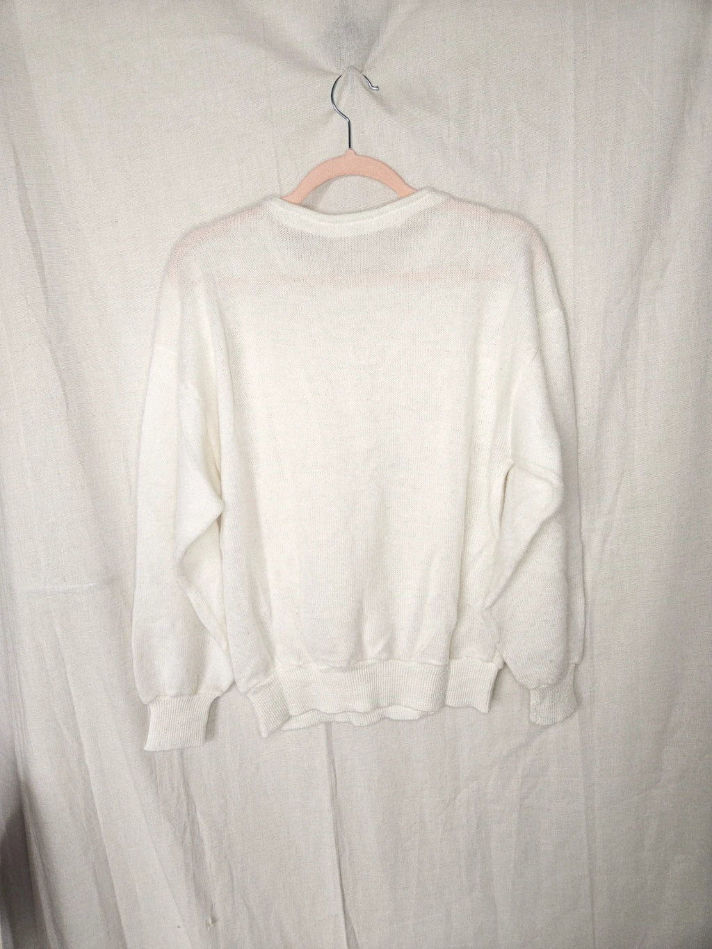 Crème wit vintage trui met kant | L/XL