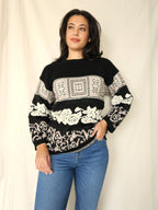 Vintage trui Square Patterns | L