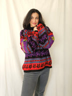 Warme kleurrijke vintage trui | free size