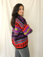 Warme kleurrijke vintage trui | free size