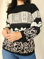 Vintage trui Square Patterns | L
