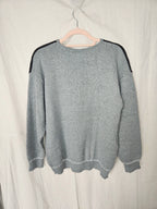 Grijze vintage trui met patronen | XL