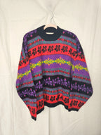 Warme kleurrijke vintage trui | free size