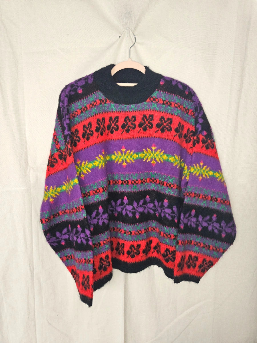 Warme kleurrijke vintage trui | free size