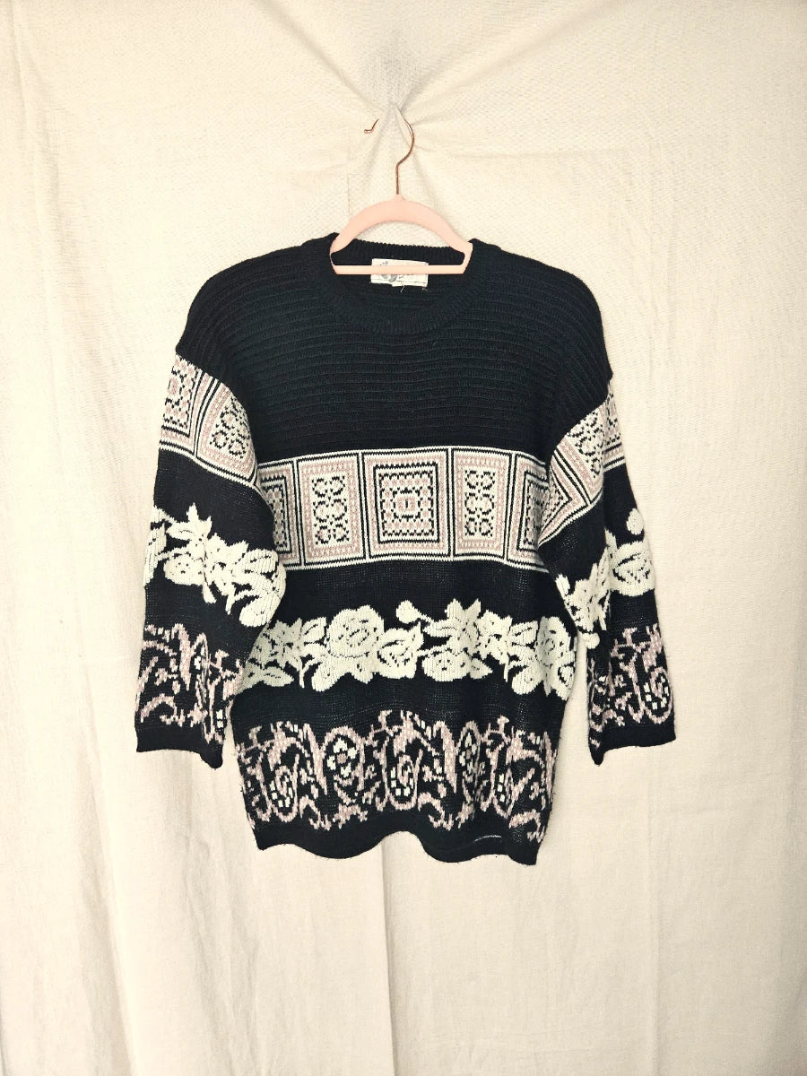 Vintage trui Square Patterns | L