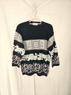 Vintage trui Square Patterns | L