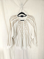 Gebreide vintage trui met vloeiende stroken | XXL