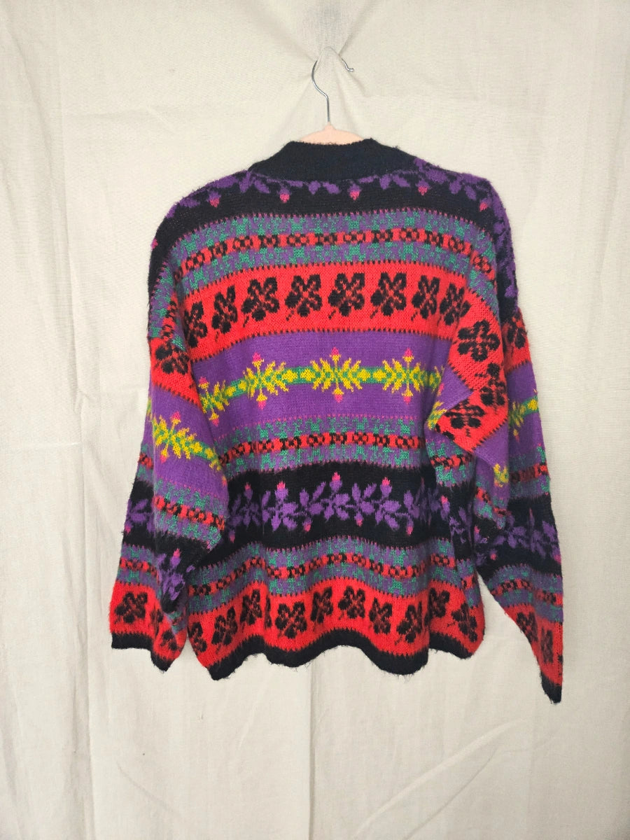 Warme kleurrijke vintage trui | free size