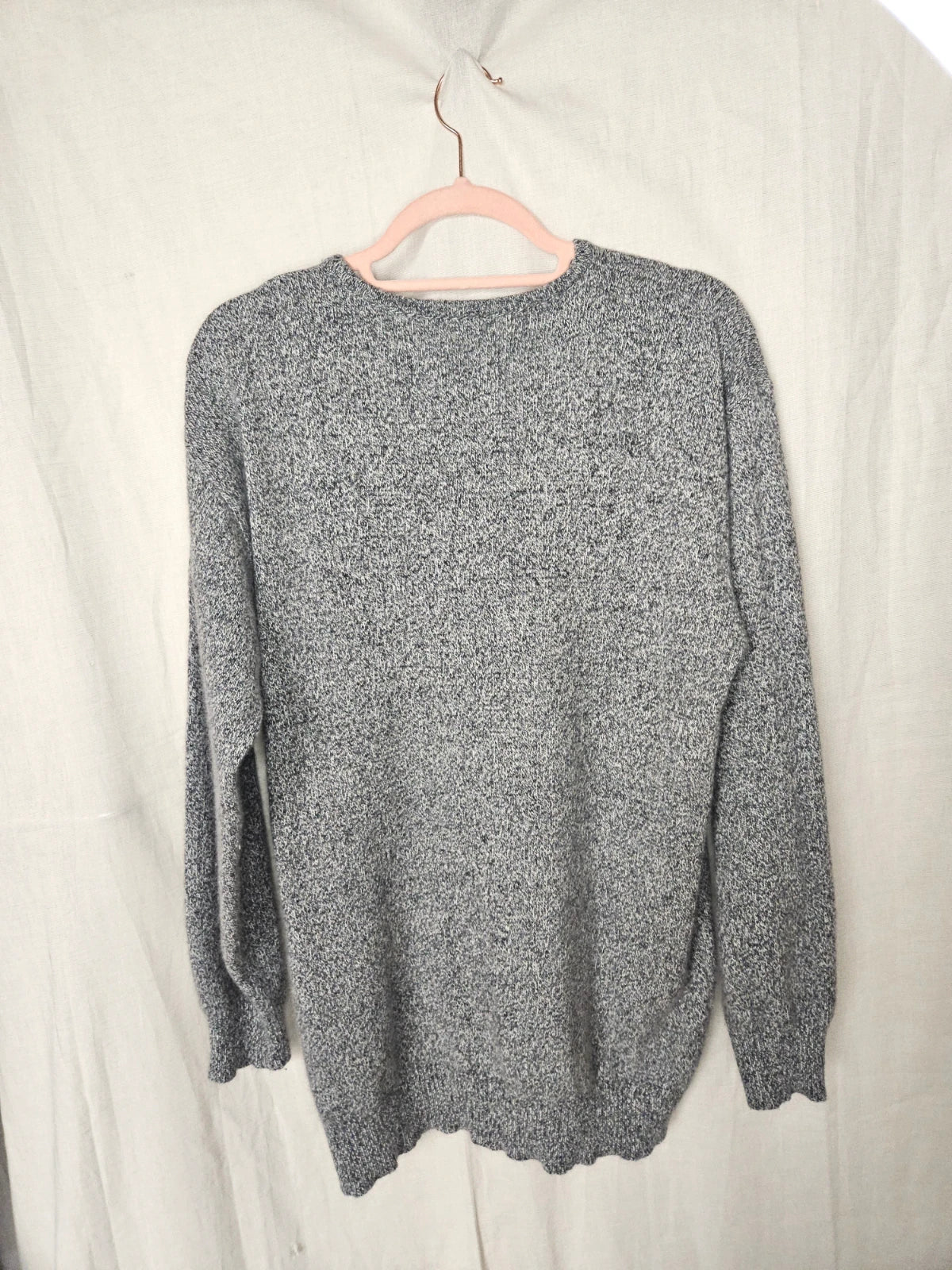 Vintage trui van angora met geborduurde bloemen | L/XL