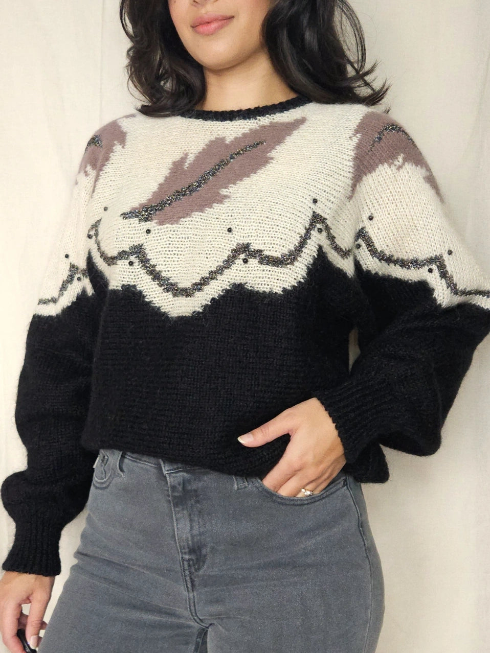 Vintage trui met angora | 3XL
