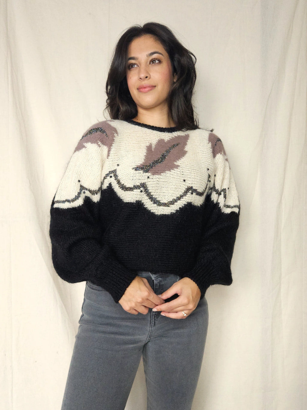 Vintage trui met angora | 3XL