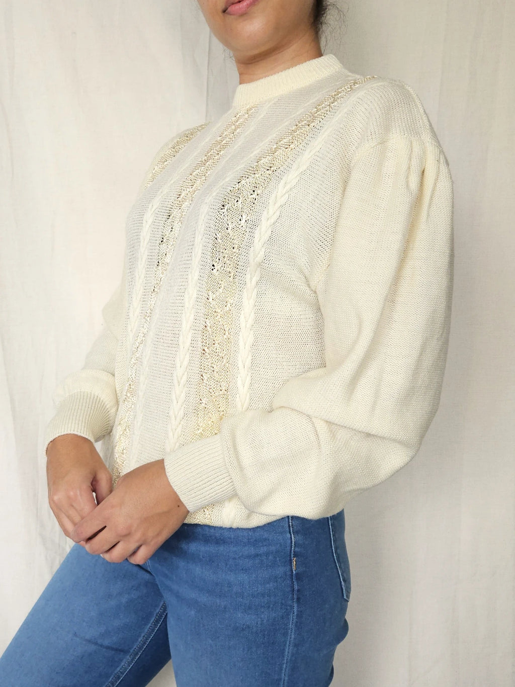 Butter yellow vintage trui | XL