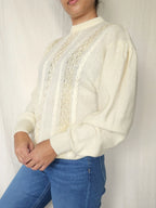 Butter yellow vintage trui | XL