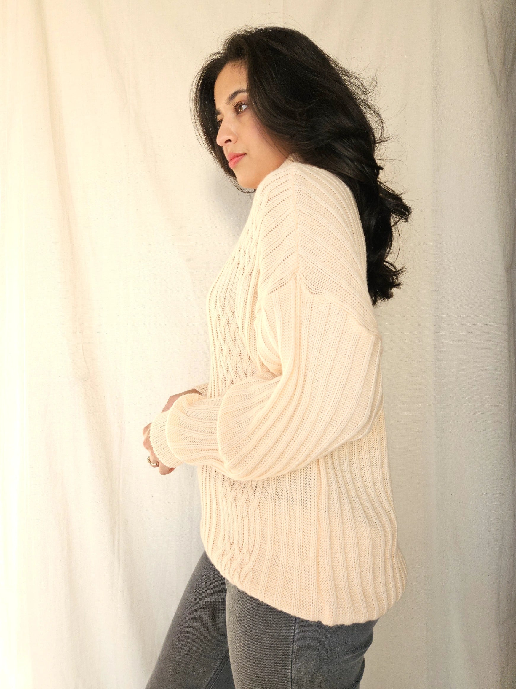 Vintage trui Merino Peach | 3XL