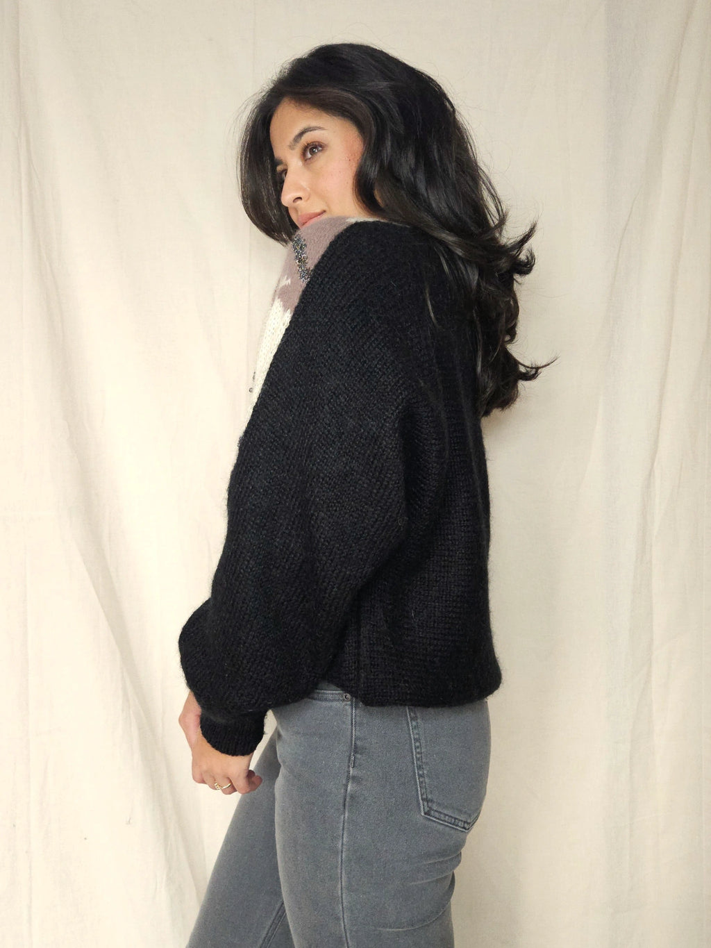 Vintage trui met angora | 3XL