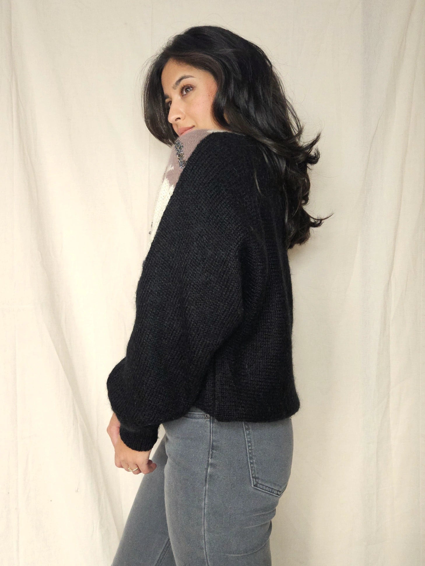 Vintage trui met angora | 3XL