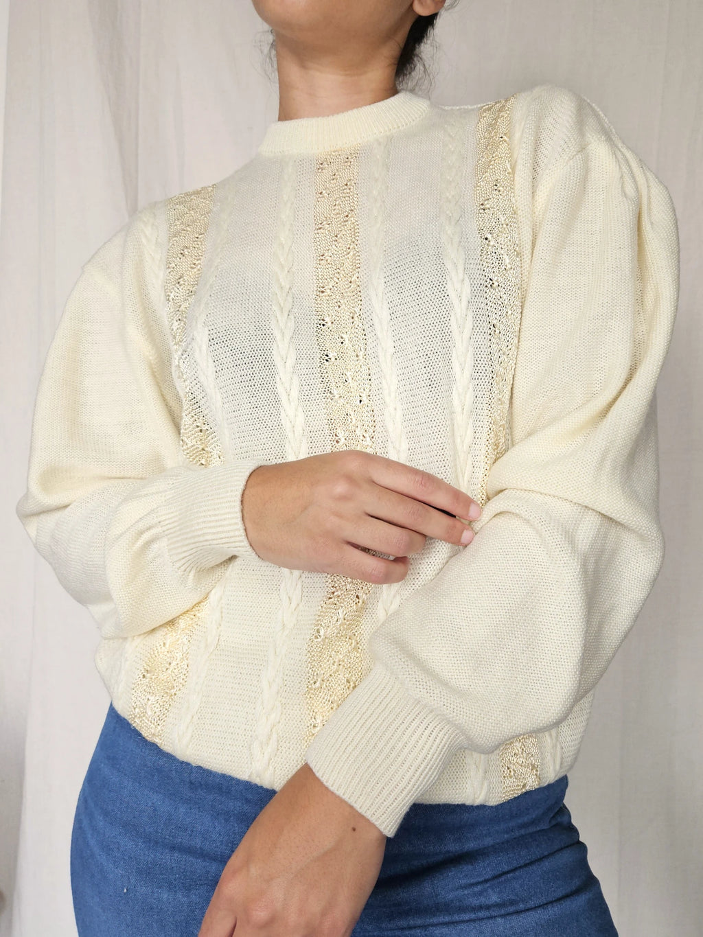 Butter yellow vintage trui | XL