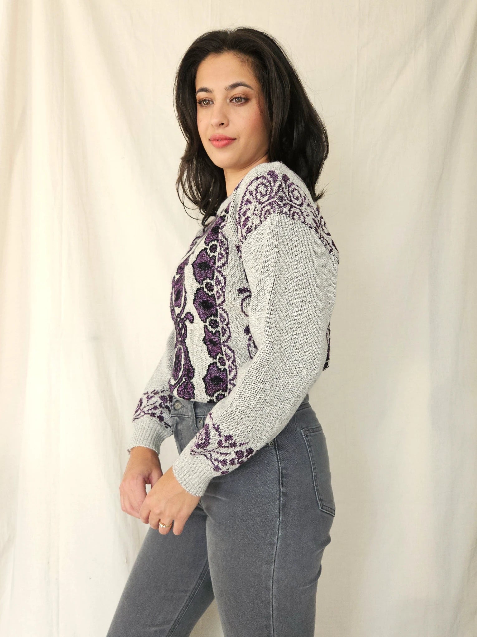 Vintage trui Purple Ivy | M