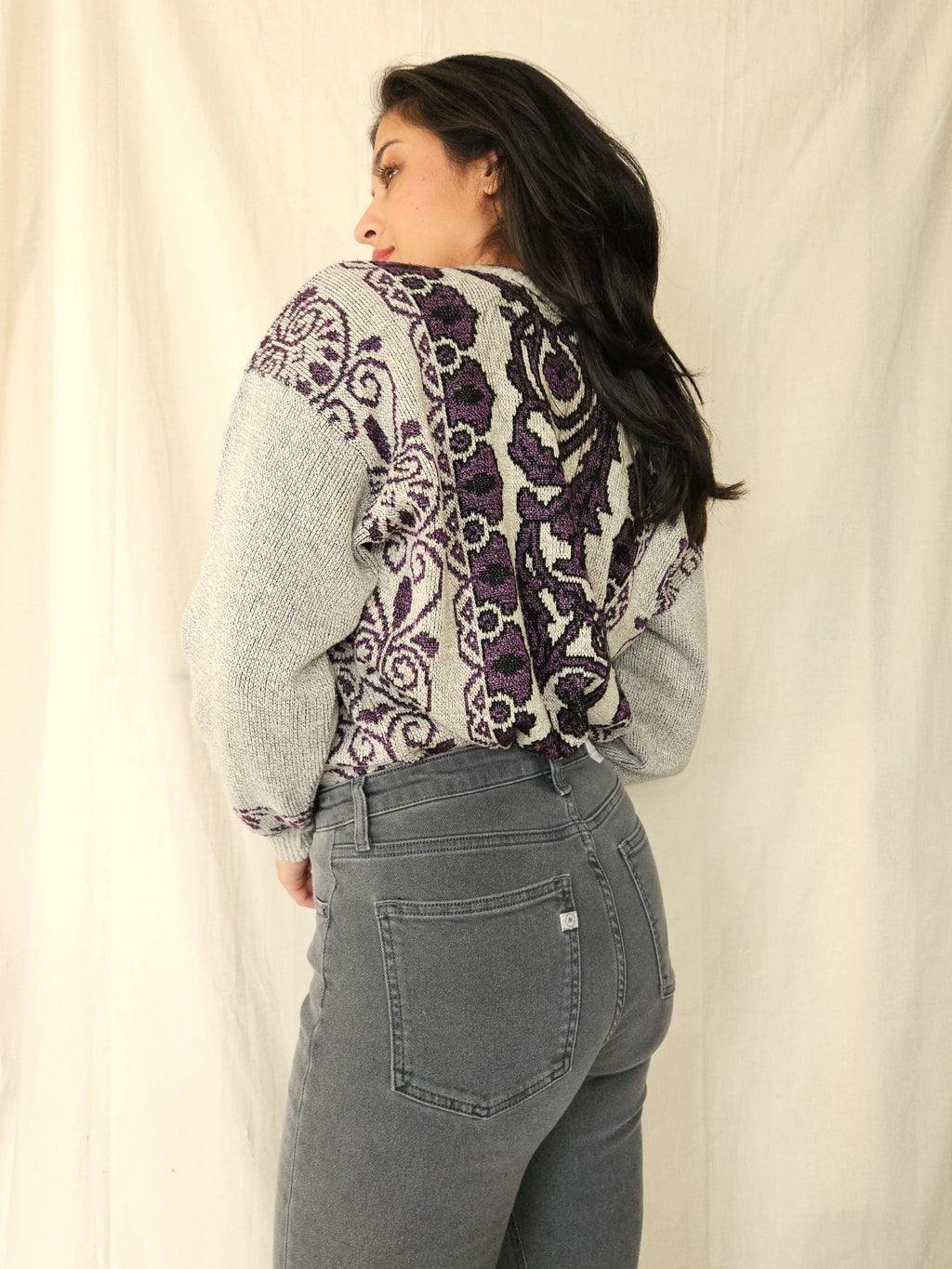 Vintage trui Purple Ivy | M