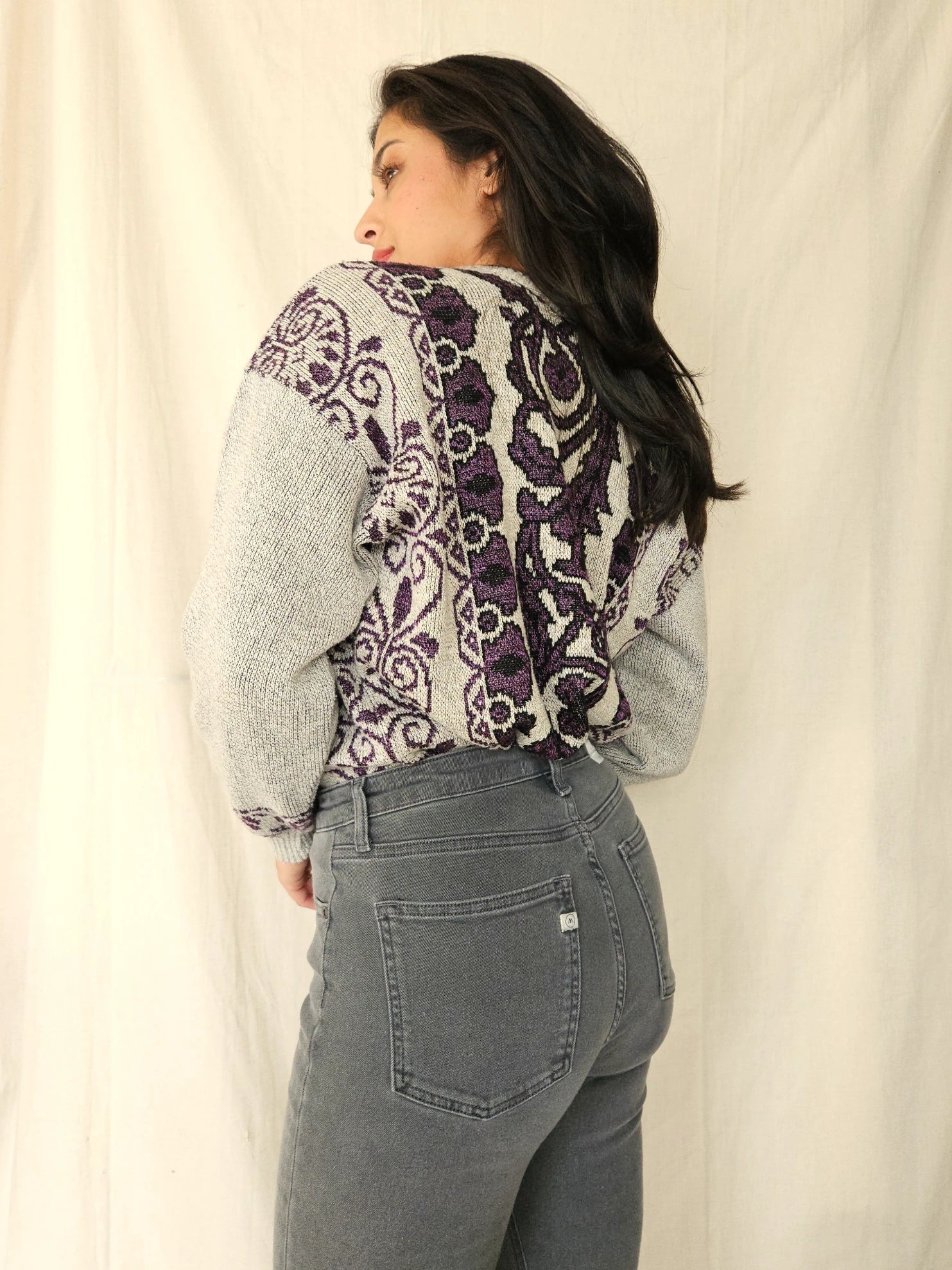 Vintage trui Purple Ivy | M