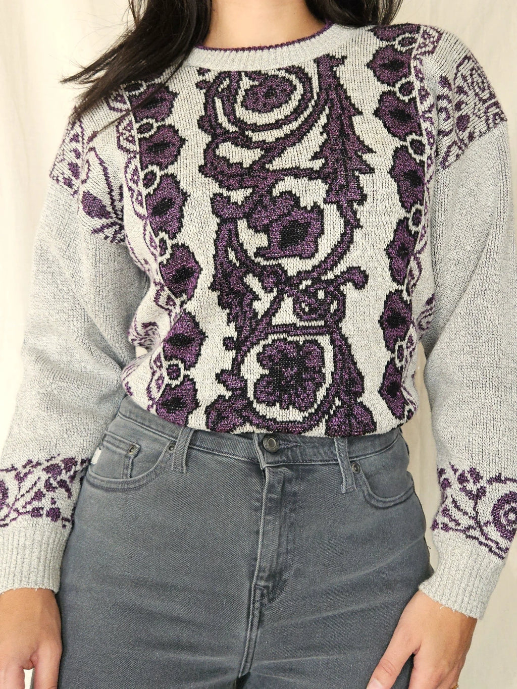 Vintage trui Purple Ivy | M