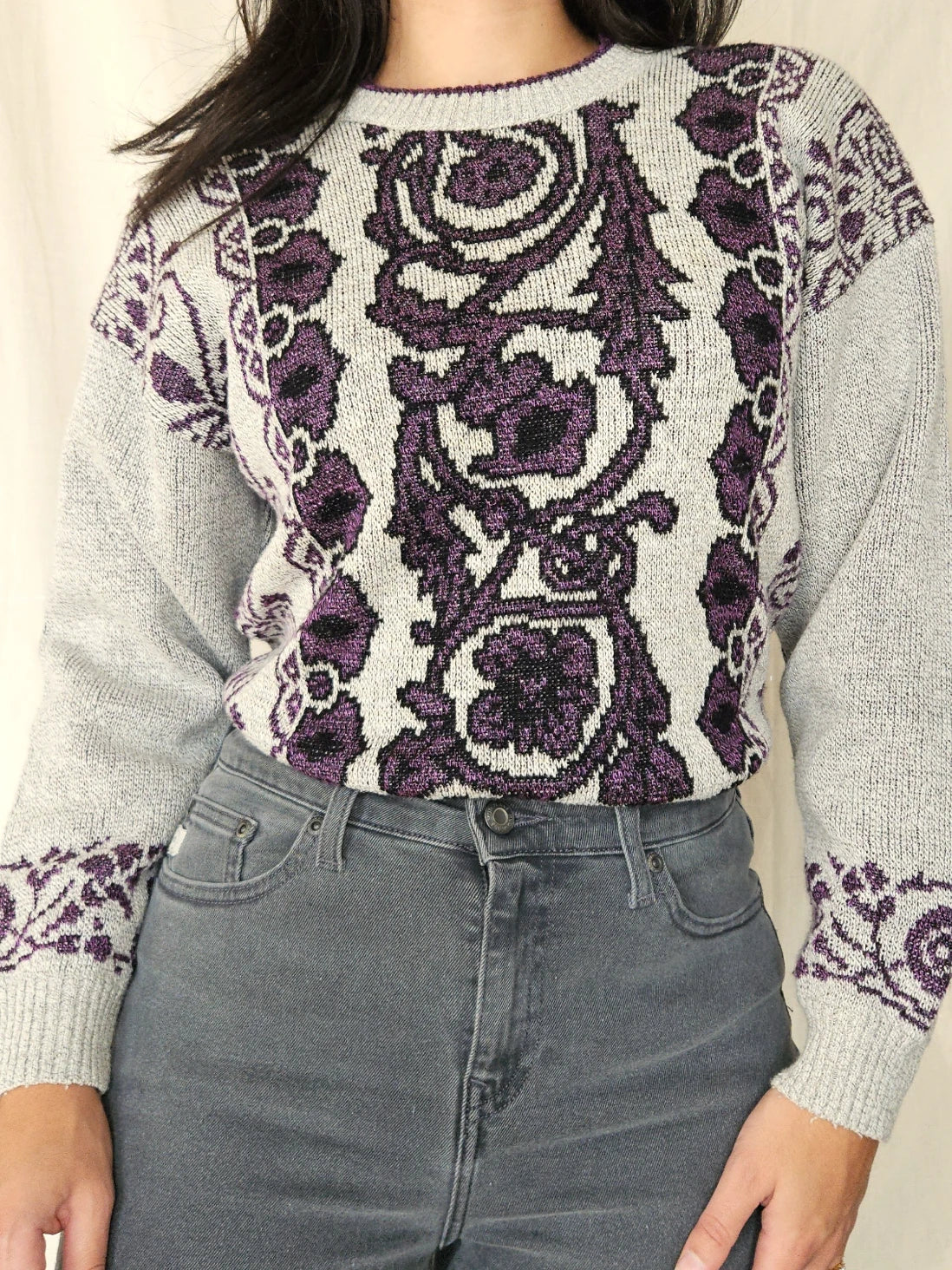 Vintage trui Purple Ivy | M