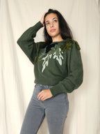 Dark green vintage sweater with soft angora | XL