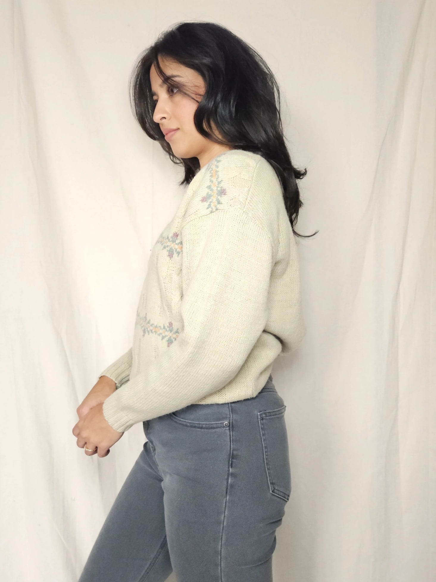 Wollen vintage kabeltrui | 4XL