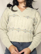 Wollen vintage kabeltrui | 4XL