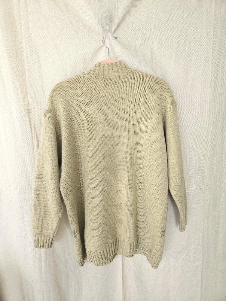 Wollen vintage kabeltrui | 4XL