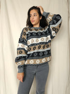 Gebreide snowflake vintage trui | 4XL