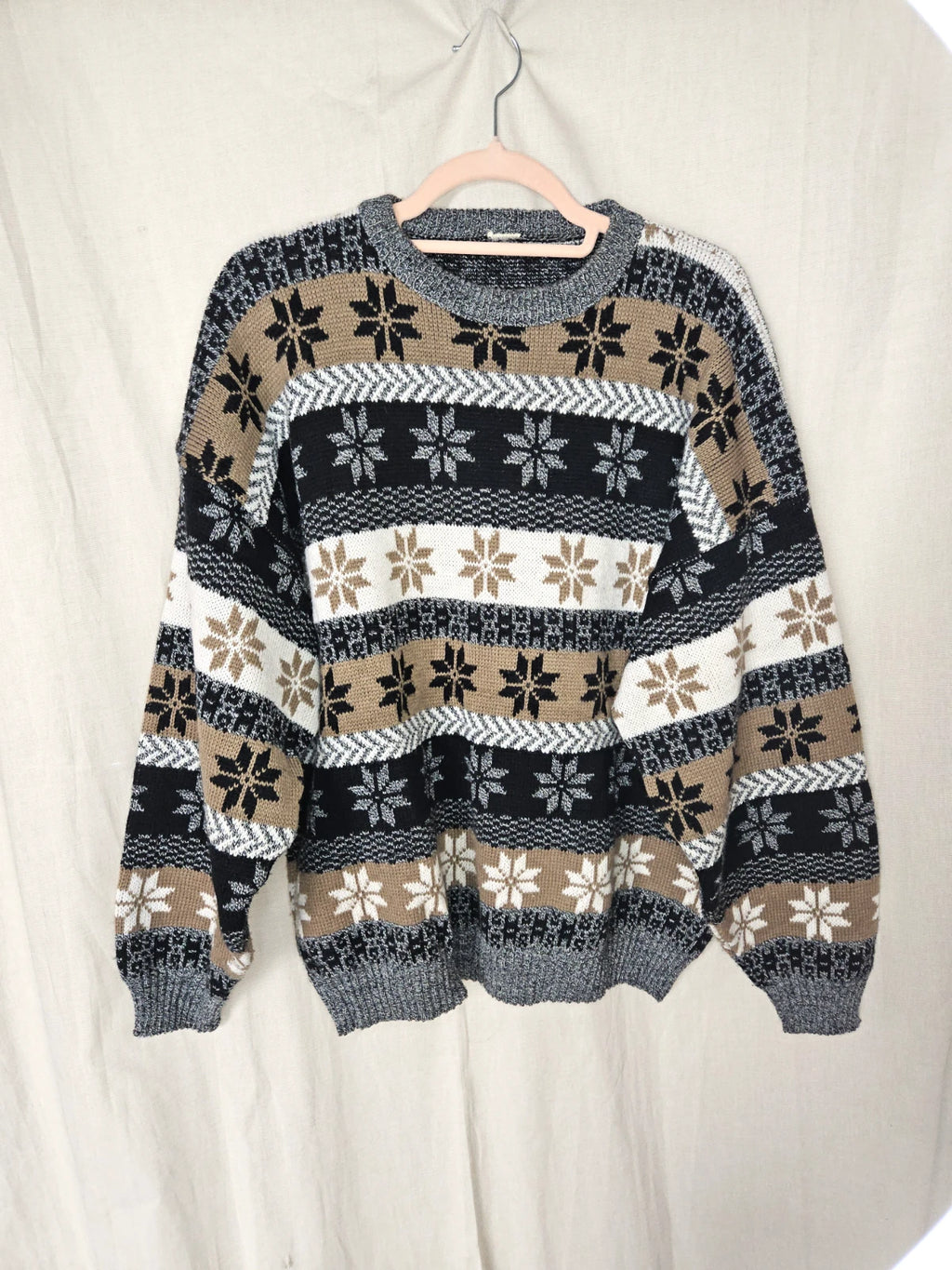 Gebreide snowflake vintage trui | 4XL