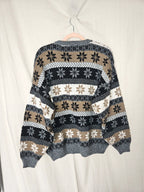 Gebreide snowflake vintage trui | 4XL
