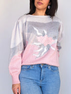 80s vintage trui met applicatie | M