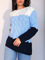 Gehaakte vintage trui met vloeiende lijnen | L