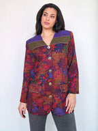 vintage vest met gekleurde bloemenprint