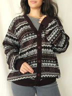 Gebreid vintage vest met merinowol | 4XL