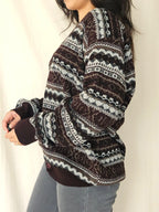 Gebreid vintage vest met merinowol | 4XL