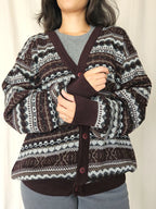 Gebreid vintage vest met merinowol | 4XL