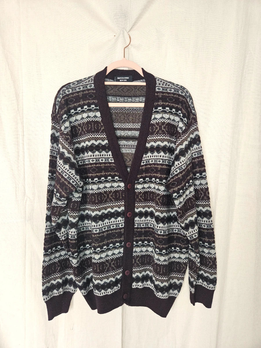 Gebreid vintage vest met merinowol | 4XL