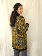 Gebreid okergeel vintage vest | XXL