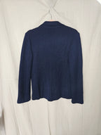 Donkerblauwe gebreide vintage blazer | XS/S