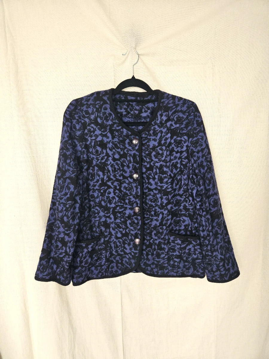 Vintage vest Purple Roses | S